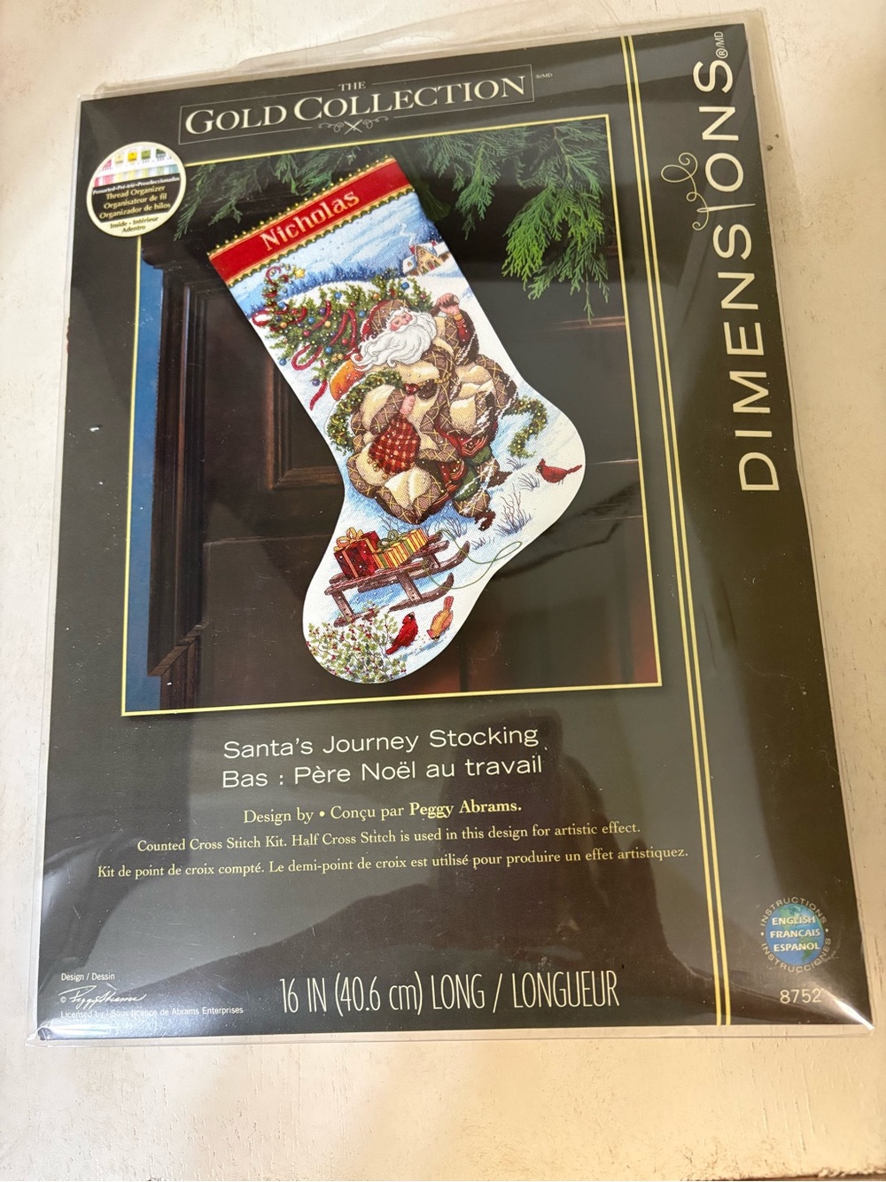Dimensions Gold Collection 'Santa's Journey' Christmas Stocking - Red/Green